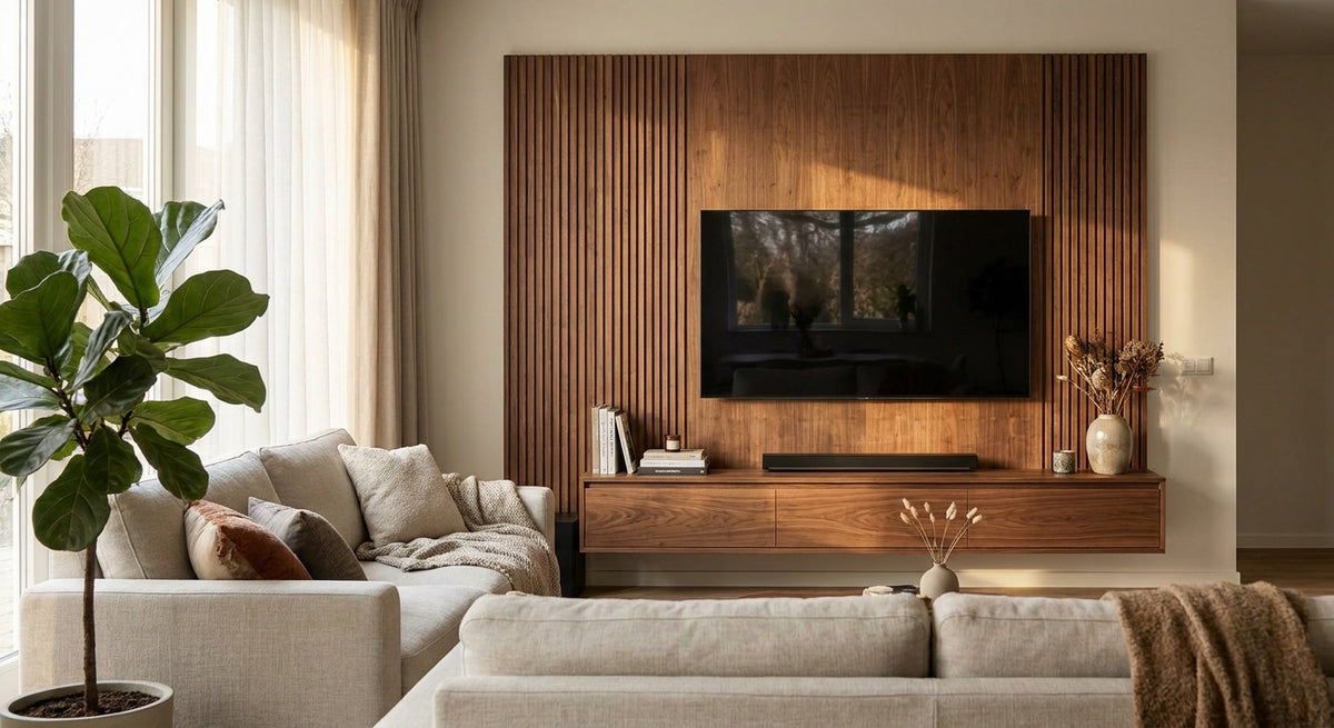 Walnoot paneel voor tv-wand: opties en plaatsing