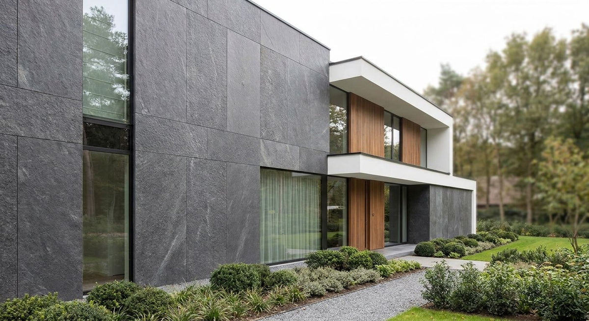 Buitenpanelen steengrijs voor modern huis