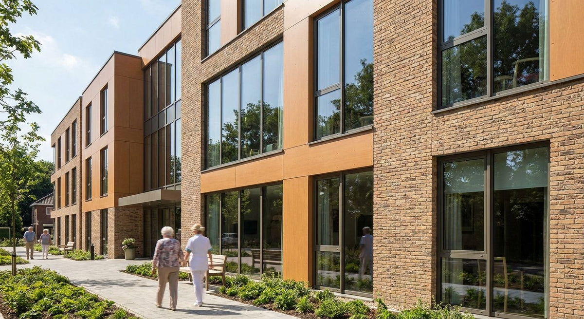 Beste gevelbekleding voor een zorgcomplex: brandveilig en onderhoudsarm