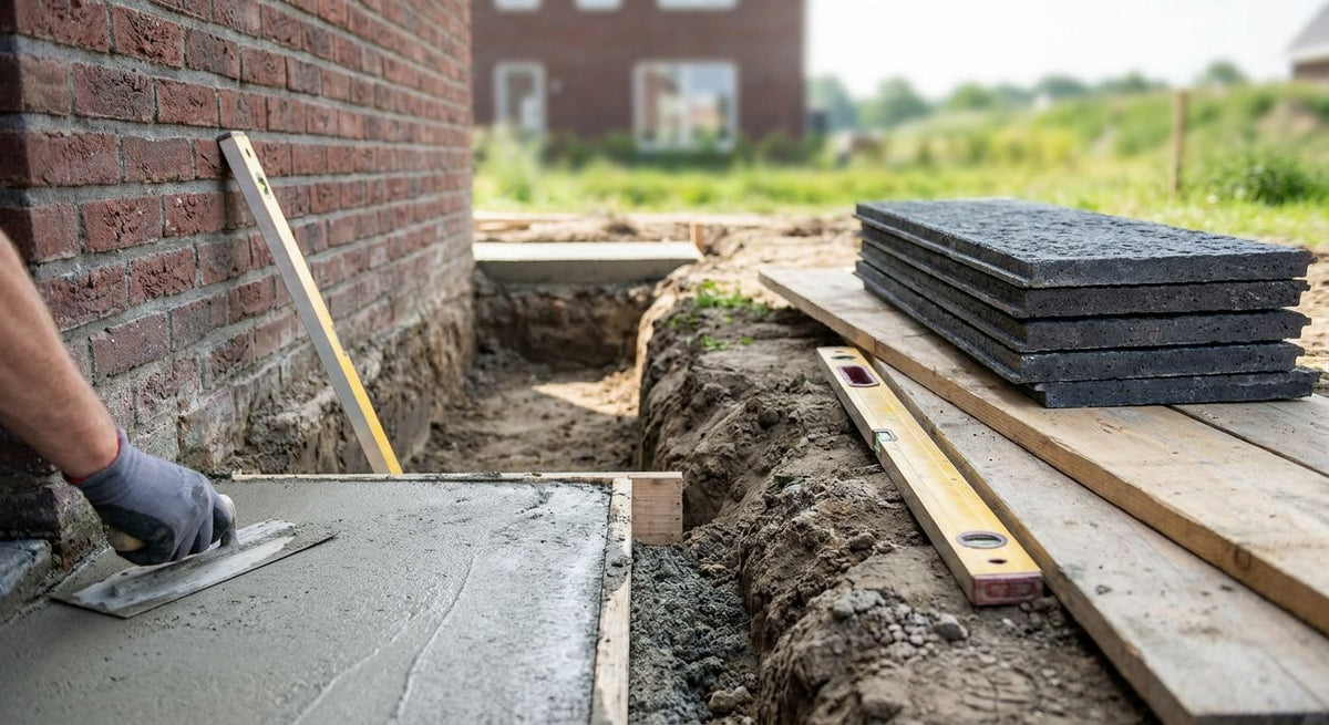 Gevelbekleding beton fundament: voorbereiding