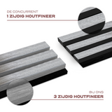 AkuPanel Grijs Walnoot-Hout | 300cmx60cm | 3-zijdig écht houtfineer