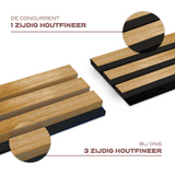 AkuPanel Rustiek Eiken-Hout | 240cm x 60cm | 3-zijdig écht houtfineer