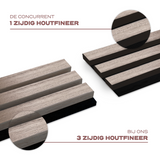 AkuPanel Rustiek Walnoot-Hout | 240cm x 60cm | 3-zijdig écht houtfineer