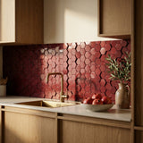 Zelfklevende Mozaïektegels Metaal | Hexagon Bordeaux | 28,8×29,2 cm | Keuken, Bad & WC