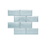 Zelfklevend Mozaïekpaneel | Subway 3D Blauw | 30,5×30,5 cm | Metaal