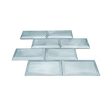 Zelfklevend Mozaïekpaneel | Subway 3D Blauw | 30,5×30,5 cm | Metaal
