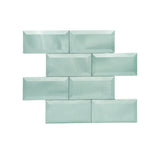 Zelfklevende Mozaïektegels Metaal Subway 3D Pastelgroen 30,5×30,5 cm keukenachterwand