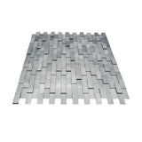 Zelfklevend Mozaïekpaneel | Steenstrip 3D Zilver | 30×29,8 cm | Metaal