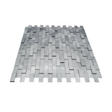 Zelfklevende Mozaïektegels Metaal | Steenstrip 3D Zilver | 30×29,8 cm | Keuken, Bad & WC