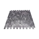 Zelfklevend Mozaïekpaneel | Steenstrip 3D Antraciet | 30×29,8 cm | Metaal