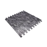 Zelfklevend Mozaïekpaneel | Steenstrip 3D Antraciet | 30×29,8 cm | Metaal