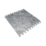Zelfklevende Mozaïektegels Metaal | Steenstrip 3D Zilver | 30×29,8 cm | Keuken, Bad & WC