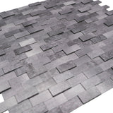 Zelfklevend Mozaïekpaneel | Steenstrip 3D Antraciet | 30×29,8 cm | Metaal