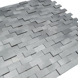 Zelfklevend Mozaïekpaneel | Steenstrip 3D Zilver | 30×29,8 cm | Metaal