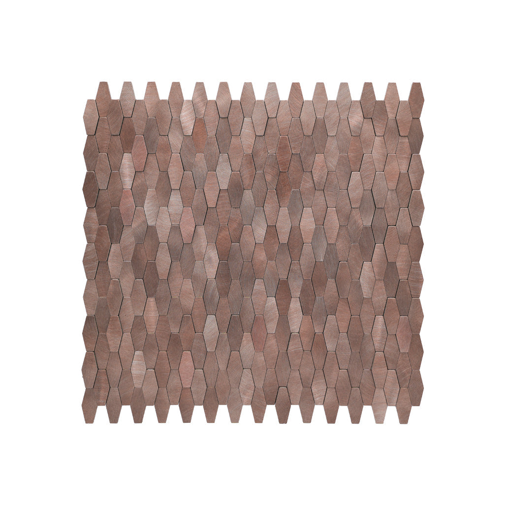 Zelfklevende Mozaïektegels Metaal Picket 3D Donkerkoper 31×30 cm keukenachterwand