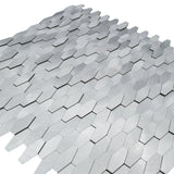 Zelfklevende Mozaïektegels Metaal | Picket 3D Zilver | 31×30 cm | Keuken, Bad & WC