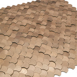 Zelfklevend Mozaïekpaneel | Visschub Koper | 28,8×29,8 cm | Metaal