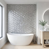 Zelfklevende Mozaïektegels Metaal | Trifold 3D Zilver | 30,3×28 cm | Keuken, Bad & WC
