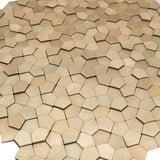 Zelfklevend Mozaïekpaneel | Pentagon 3D Champagne | 28,2×28,2 cm | Metaal