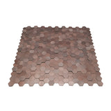 Zelfklevende Mozaïektegels Metaal | Mini Hexagon 3D Donkerkoper | 29,8×30,7 cm | Keuken, Bad & WC