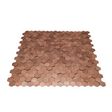 Zelfklevende Mozaïektegels Metaal | Mini Hexagon 3D Koper | 29,8×30,7 cm | Keuken, Bad & WC