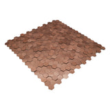 Zelfklevende Mozaïektegels Metaal | Mini Hexagon 3D Koper | 29,8×30,7 cm | Keuken, Bad & WC