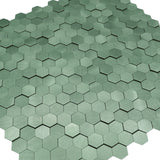 Zelfklevende Mozaïektegels Metaal | Mini Hexagon 3D Pastelgroen | 29,8×30,7 cm | Keuken, Bad & WC