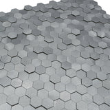 Zelfklevende Mozaïektegels Metaal | Mini Hexagon 3D Grijs | 29,8×30,7 cm | Keuken, Bad & WC