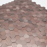 Zelfklevende Mozaïektegels Metaal | Mini Hexagon 3D Donkerkoper | 29,8×30,7 cm | Keuken, Bad & WC