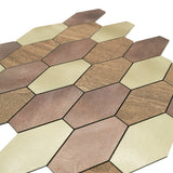 Zelfklevende Mozaïektegels Metaal | Picket Bruin | 30×30 cm | Keuken, Bad & WC