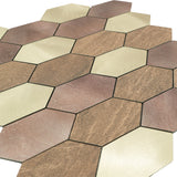 Zelfklevende Mozaïektegels Metaal | Picket Champagne | 30×30 cm | Keuken, Bad & WC