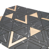 Zelfklevende Mozaïektegels Metaal | Driehoek Zwart | 28,7×33,1 cm | Keuken, Bad & WC