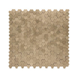 Zelfklevende Mozaïektegels Metaal Driepas 3D Champagne 30,5×29,6 cm keukenachterwand
