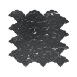 Zelfklevend Mozaïekpaneel | Waaier Zwart | 26,8×28,1 cm | Metaal