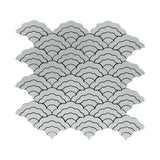 Zelfklevend Mozaïekpaneel | Waaier Zilver | 26,8×28,1 cm | Metaal