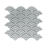 Zelfklevende Mozaïektegels Metaal Waaier Zilver 26,8×28,1 cm keukenachterwand