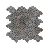 Zelfklevend Mozaïekpaneel | Waaier Antraciet | 26,8×28,1 cm | Metaal