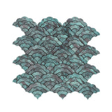 Zelfklevend Mozaïekpaneel | Waaier Patina Koper | 26,8×28,1 cm | Metaal