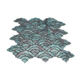Zelfklevend Mozaïekpaneel | Waaier Patina Koper | 26,8×28,1 cm | Metaal