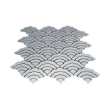 Zelfklevend Mozaïekpaneel | Waaier Zilver | 26,8×28,1 cm | Metaal