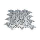 Zelfklevende Mozaïektegels Metaal | Waaier Zilver | 26,8×28,1 cm | Keuken, Bad & WC