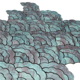 Zelfklevend Mozaïekpaneel | Waaier Patina Koper | 26,8×28,1 cm | Metaal