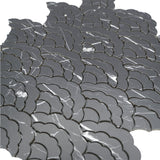 Zelfklevende Mozaïektegels Metaal | Waaier Zwart | 26,8×28,1 cm | Keuken, Bad & WC