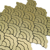 Zelfklevende Mozaïektegels Metaal | Waaier Goud | 26,8×28,1 cm | Keuken, Bad & WC