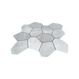 Zelfklevende Mozaïektegels Metaal | Polygoon Zilver | 30×26,2 cm | Keuken, Bad & WC