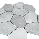 Zelfklevende Mozaïektegels Metaal | Polygoon Zilver | 30×26,2 cm | Keuken, Bad & WC