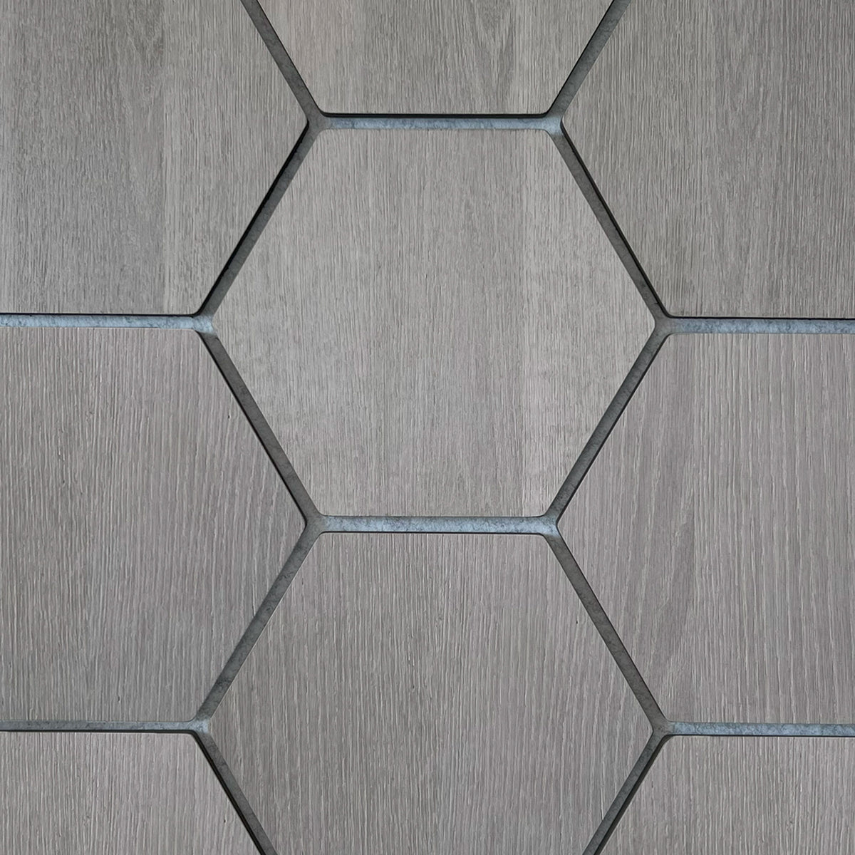 Sample hexagon wandpaneel grijs walnoot met grijs vilt 4
