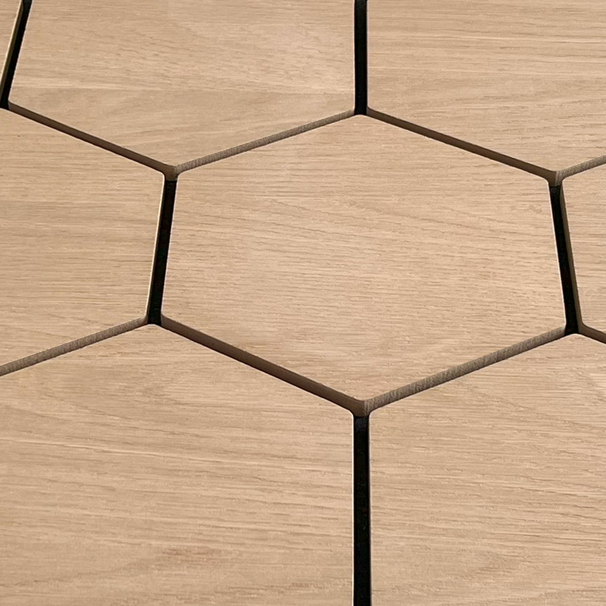 Sample hexagon wandpaneel naturel eiken 2