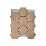 hexagon wandpaneel eiken met grijs vilt