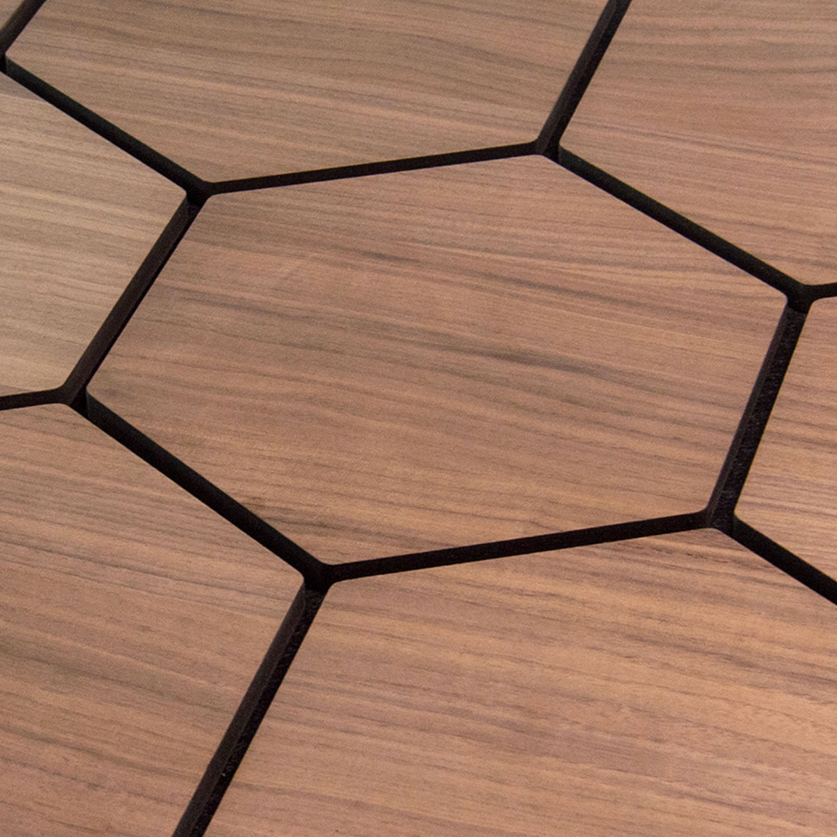 Sample hexagon wandpaneel walnoot 2